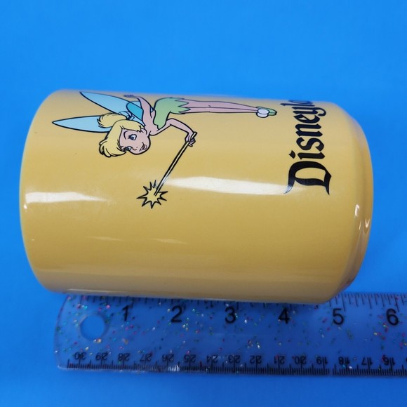 Vintage Disneyland Tinkerbell Coffee Mug Yellow Green Ceramic 15 Oz Disney - Picture 7 of 10